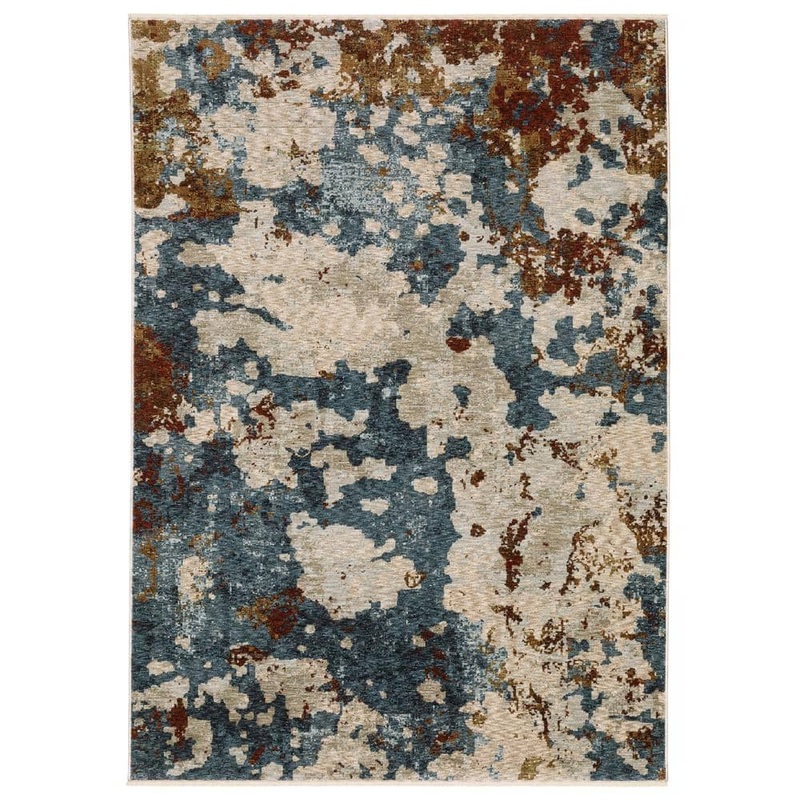 AVERLEY HOME Haven Beige/Multi-Colored 4 ft. x 6 ft. Abstract Cosmic Splash Polyester Fringed Indoor Area Rug 738613