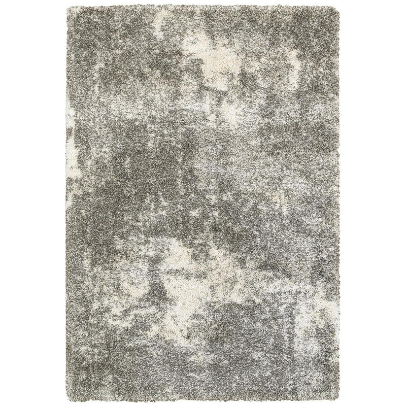 AVERLEY HOME Hazel Grey/Ivory 10 ft. x 13 ft. Abstract Shag Area Rug 016100