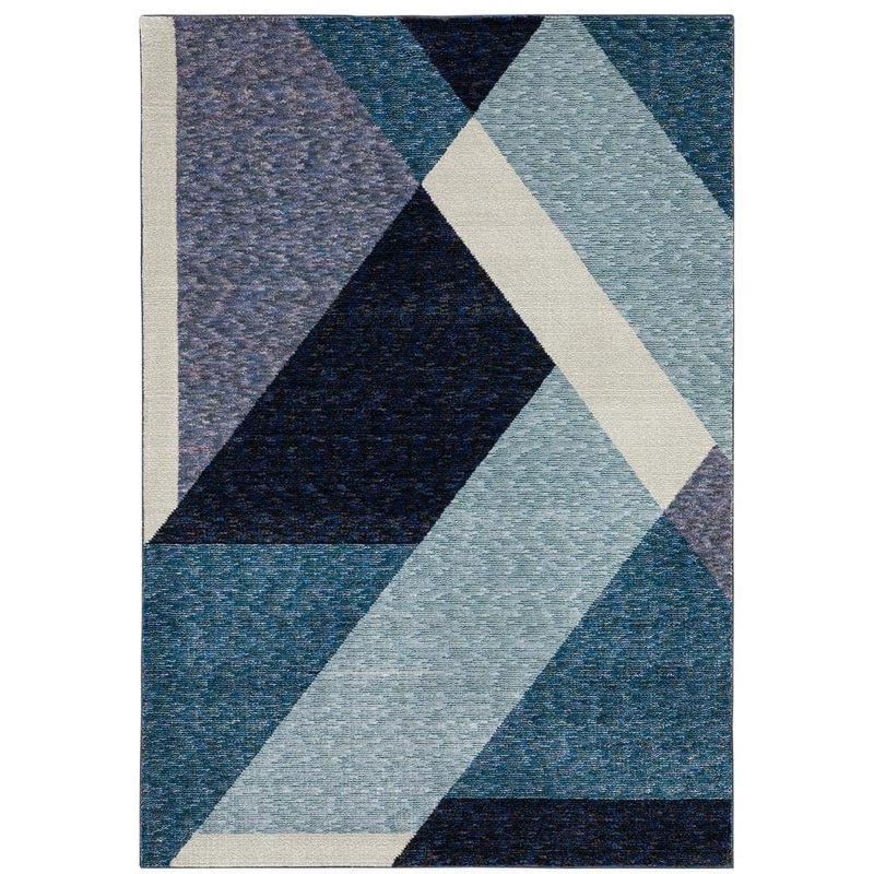 AVERLEY HOME Saturn Blue/Purple 9 ft. x 12 ft. Art-Deco Modern Geometric Polypropylene-Nylon Blend Indoor Area Rug 724807