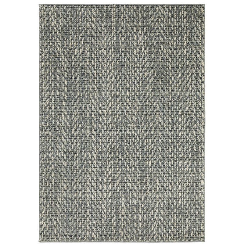 AVERLEY HOME Sienna Blue/Ivory 10 ft. x 13 ft. Industrial Distressed Geometric Tweed Polypropylene Indoor Area Rug 719834
