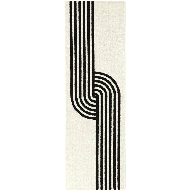 BALTA Anscombe White 2 ft. x 7 ft. Stripe Runner Rug 3122123
