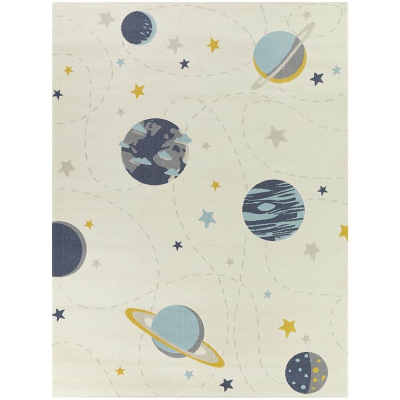 BALTA Galaxy Orbit Cream 5 ft. x 7 ft. Space Area Rug 3100168