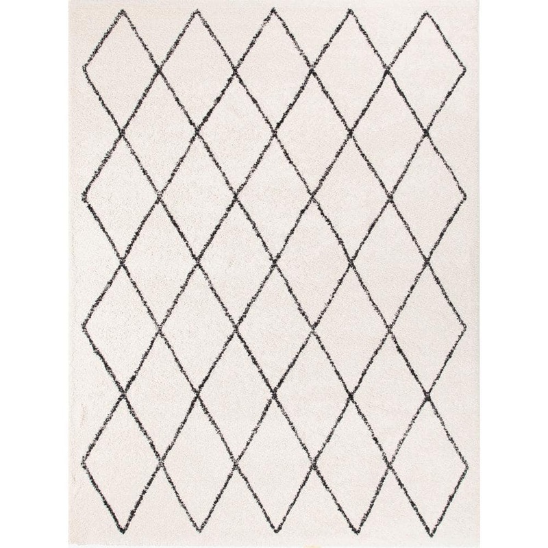 BALTA Grace Off-White 8 ft. x 10 ft. Diamond Trellis Area Rug 3007783