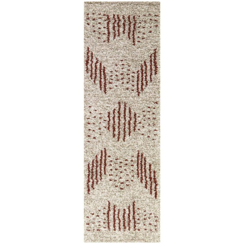 BALTA Kalpana White/Orange 2 ft. x 7 ft. Striped Runner Rug 3096015