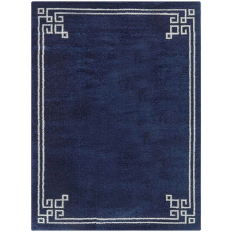 BALTA Lemaire Dark Blue 5 ft. x 7 ft. Border Area Rug 3111772