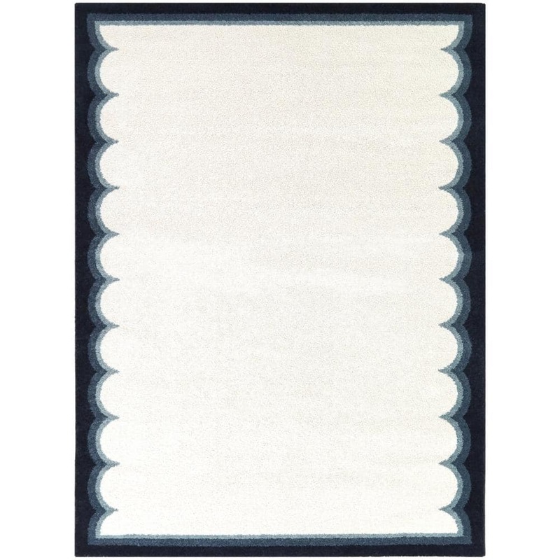 BALTA Marinatos Navy Blue 8 ft. x 10 ft. Border Area Rug 3122518