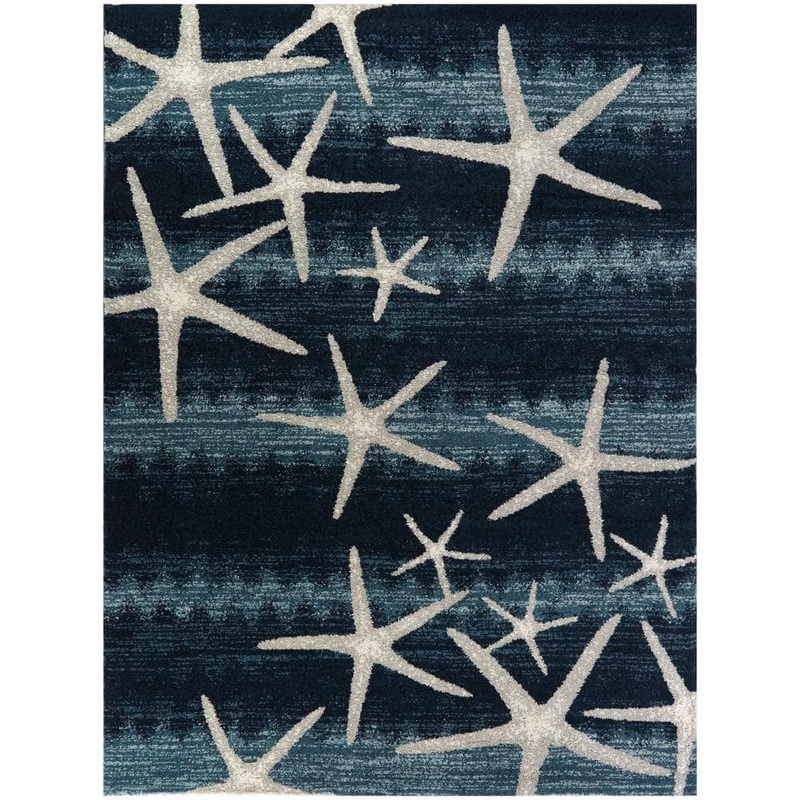 BALTA Martin Dark Blue 7 ft. x 9 ft. Coastal Starfish Area Rug 3090779