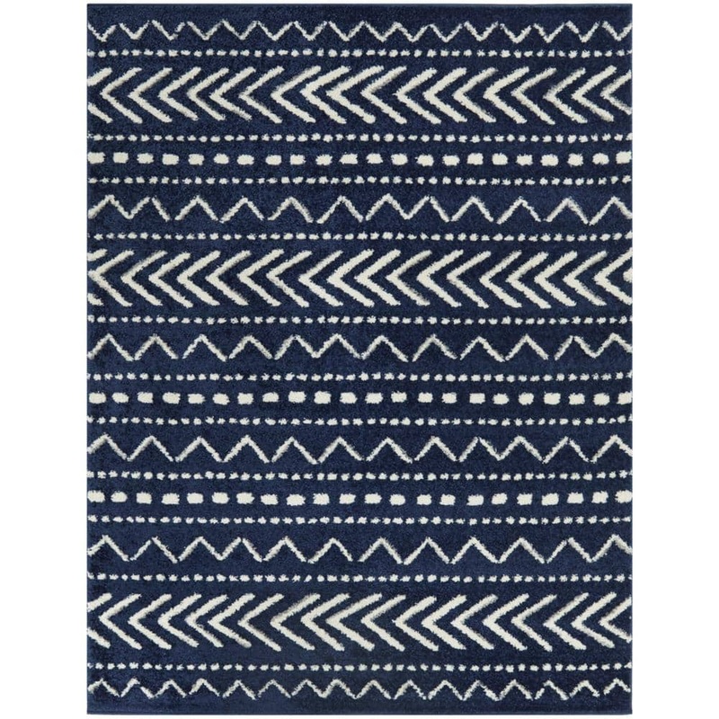 BALTA Adebayo Navy 8 ft. x 10 ft. Moroccan Area Rug 3099025
