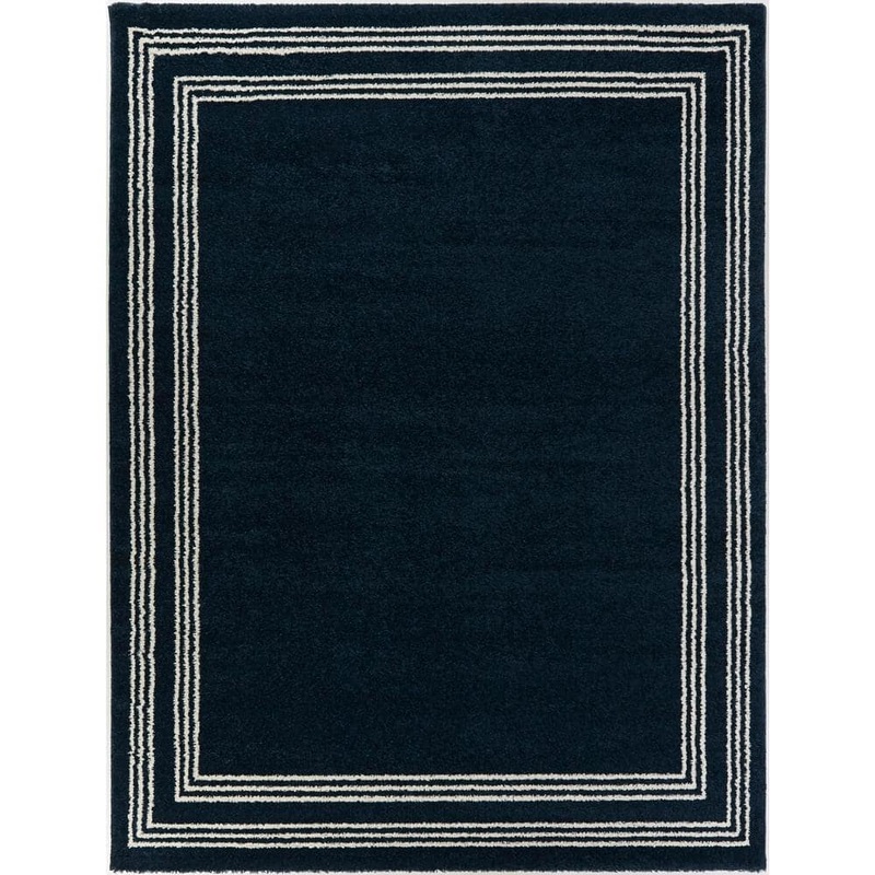 BALTA Bowien Navy 8 ft. x 10 ft. Border Area Rug 3091770