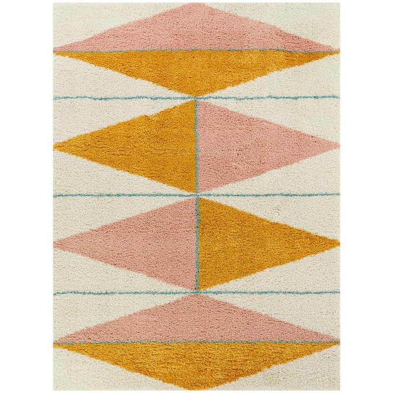 BALTA Levine Orange 5 ft. x 7 ft. Geometric Shag Area Rug 3011988