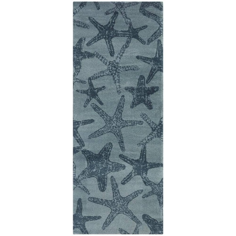 BALTA Leyton Light Blue 3 ft. x 7 ft. Starfish Runner Rug 3008292