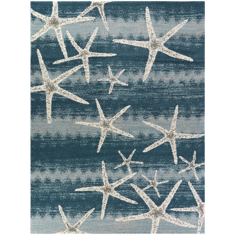 BALTA Martin Blue 9 ft. x 12 ft. Coastal Starfish Area Rug 3090791