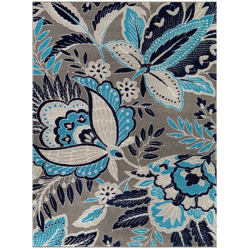 BALTA Melanie Grey 8 ft. x 10 ft. Floral Area Rug 3111729