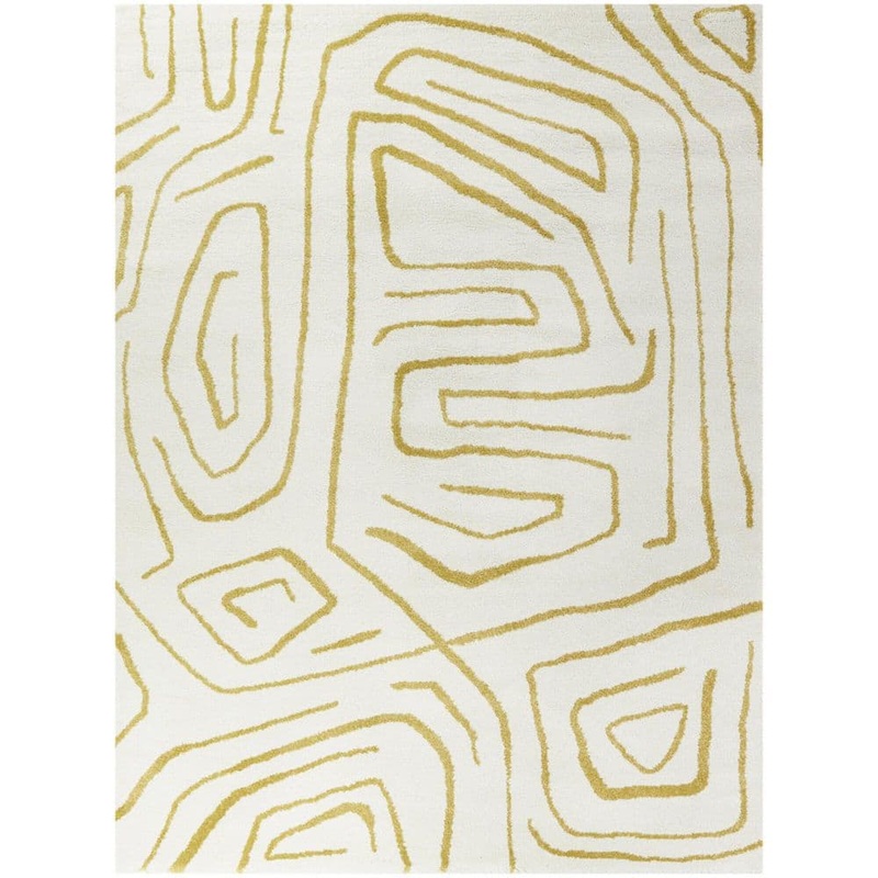 BALTA Pollock Cream/Gold 5 ft. 3 in. x 7 ft. Abstract Area Rug 3095031