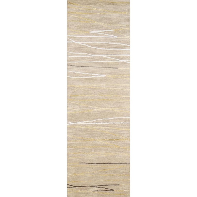 BASHIAN Greenwich Beige 3 ft. x 8 ft. (2 ft. 6 in. x 8 ft.) Abstract Contemporary Area Runner Rug 649652313023