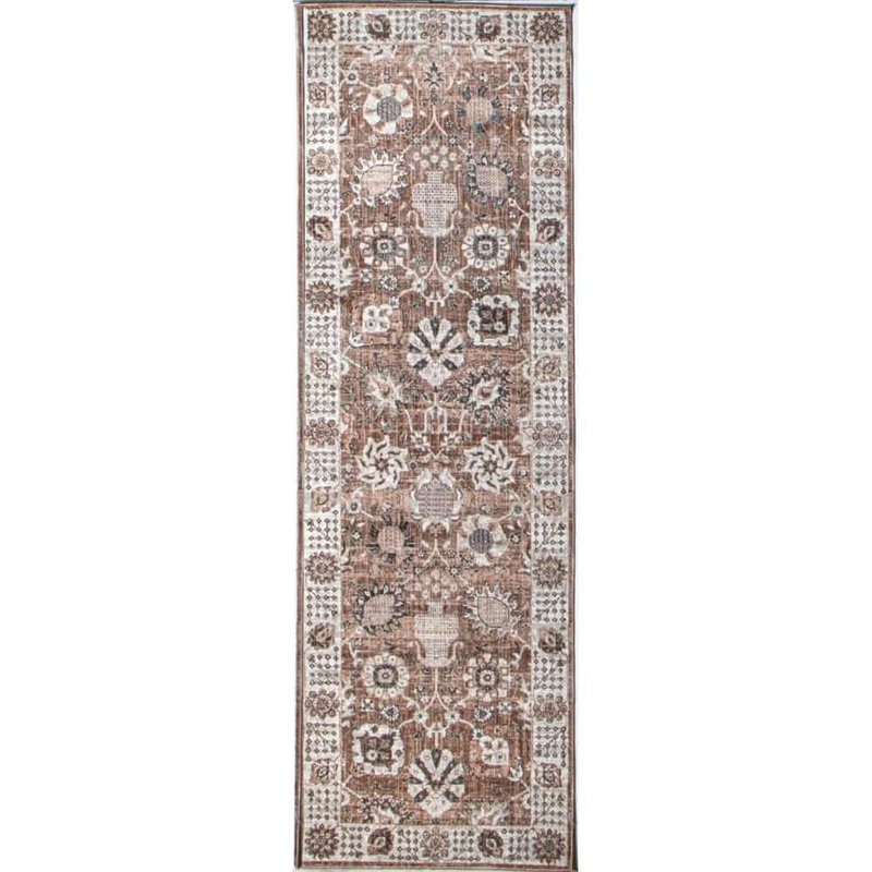 BASHIAN Legacy Dusty Rose 3 ft. x 10 ft. (2 ft. 6 in. x 10 ft.) Floral Transitional Runner Rug 649652327433