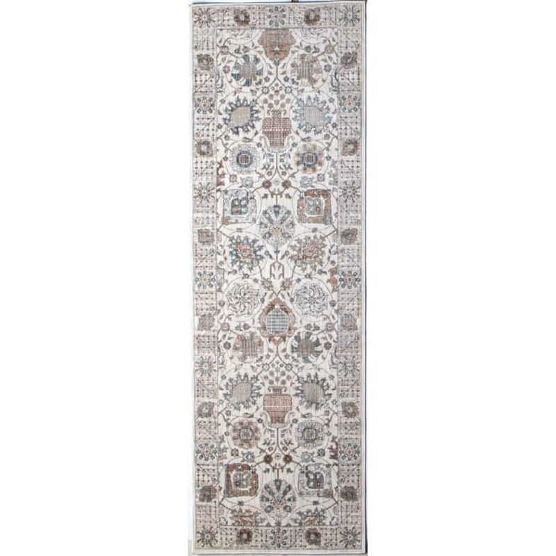 BASHIAN Legacy Ivory 3 ft. x 10 ft. (2 ft. 6 in. x 10 ft.) Floral Transitional Runner Rug 649652327556