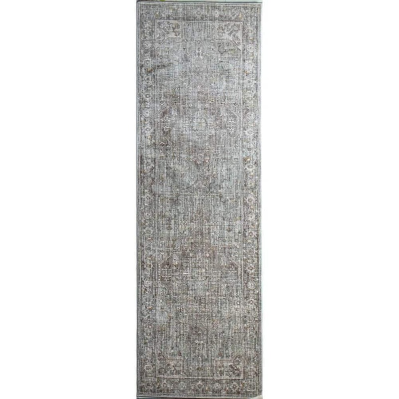 BASHIAN Legacy Sage 3 ft. x 8 ft. (2 ft. 6 in. x 8 ft.) Geometric Transitional Runner Rug 649652311562