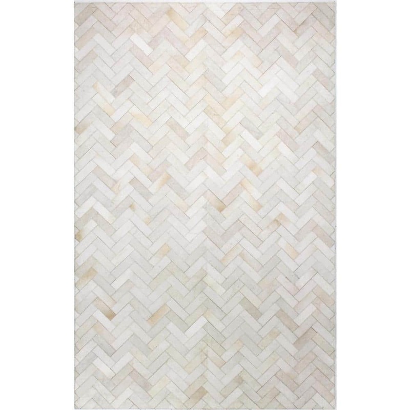 BASHIAN Santa Fe Cream 10 ft. x 14 ft. Chevron Contemporary Area Rug 649652238418