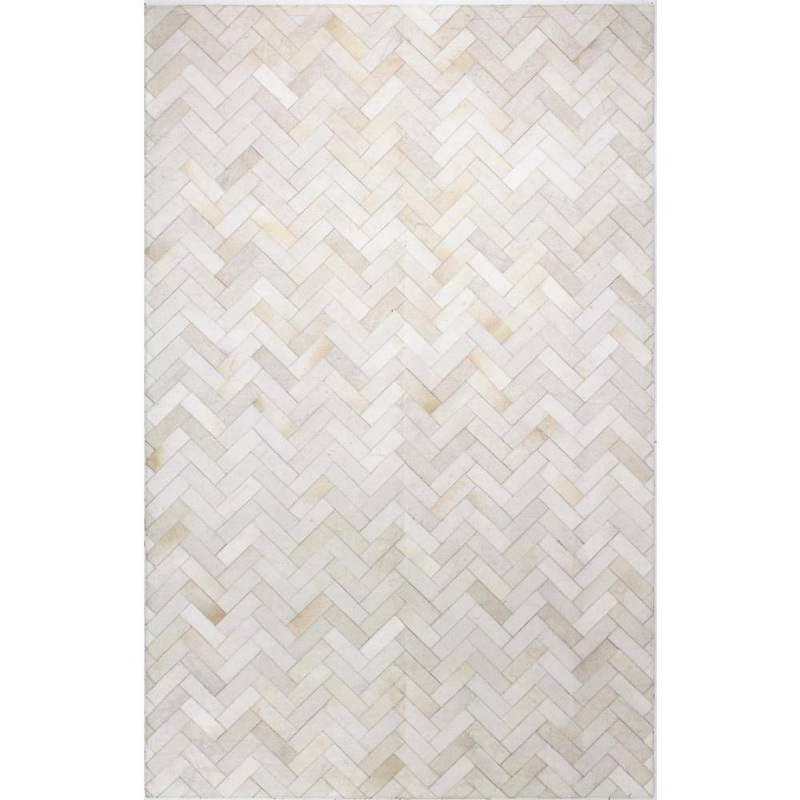 BASHIAN Santa Fe Cream 4 ft. x 6 ft. Chevron Contemporary Accent Rug 649652238432