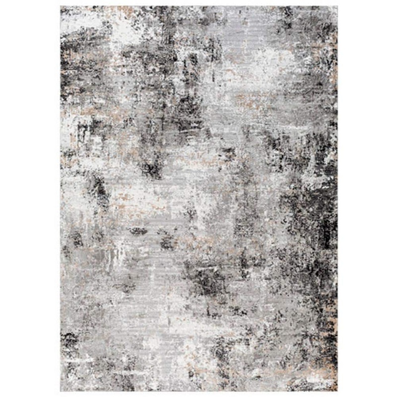 Benjara Ley Black, Gray and White 8 ft. x 10 ft. Geometric Area Rug BM318244